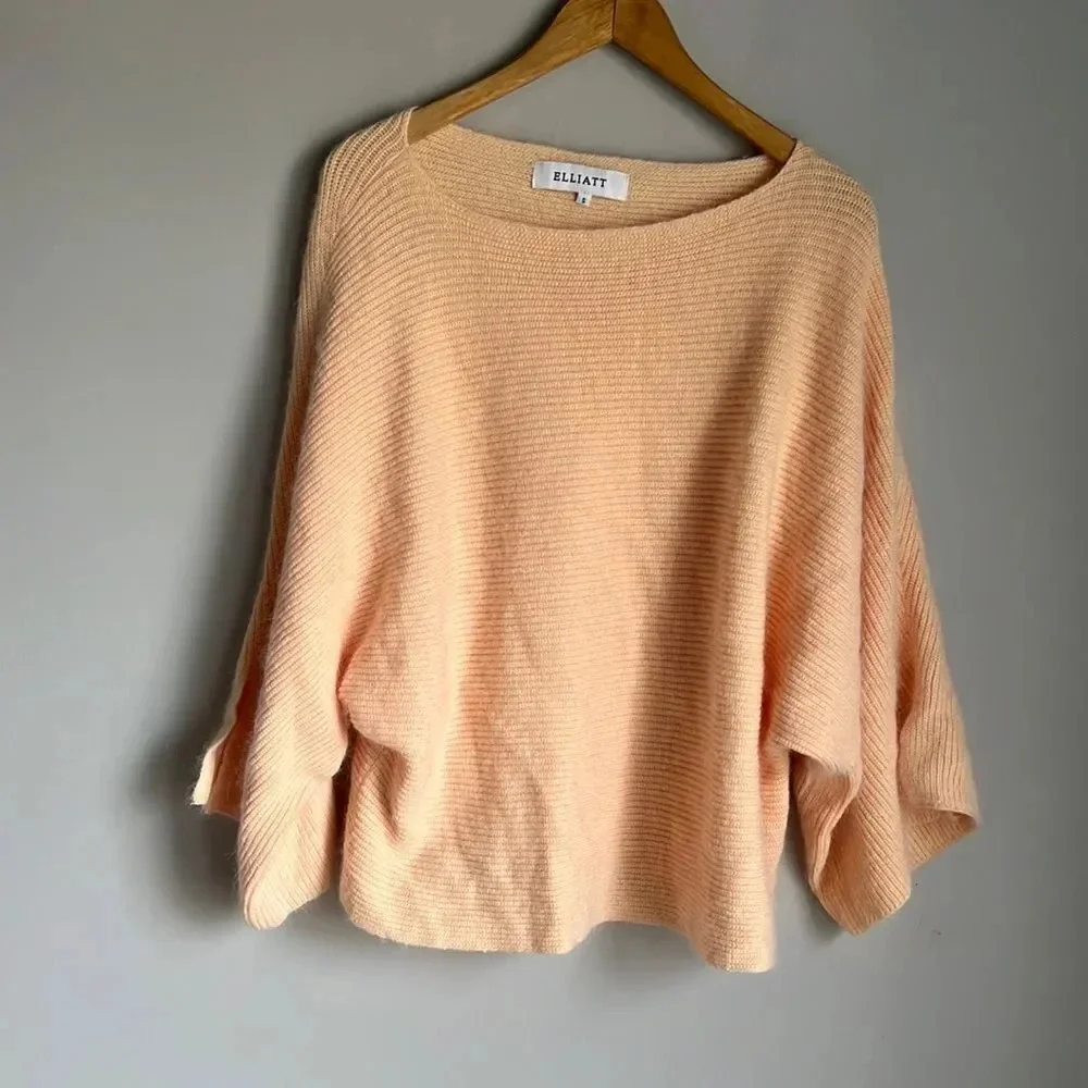 ELLIATT Rabbit Fur Blend Phoenix Sweater in Apricot